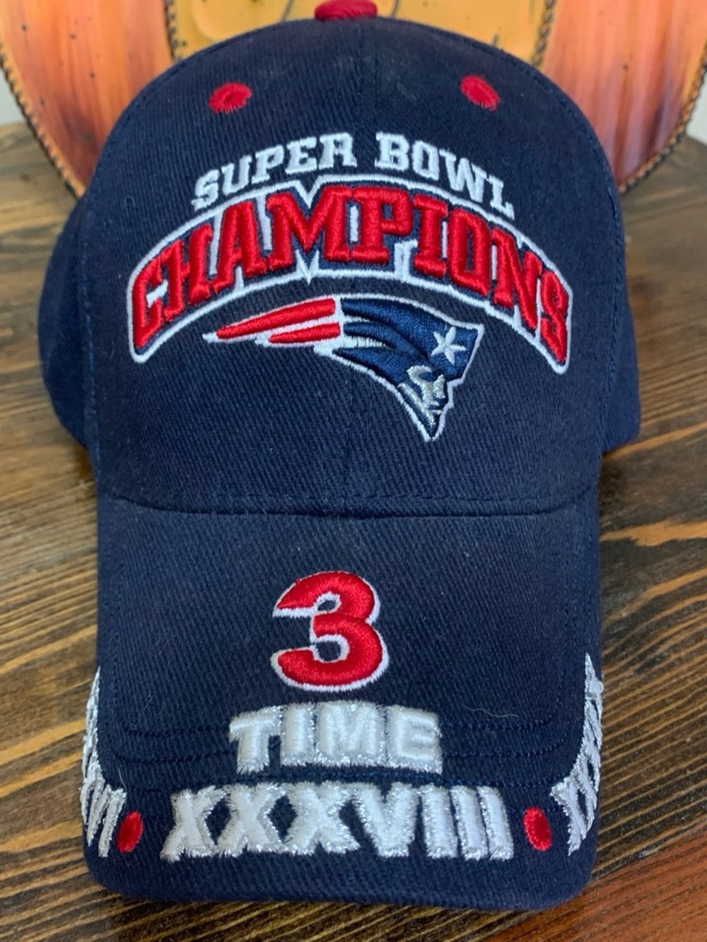 NFL Super Bowl Champions Navy Baseball Cap - 3 Time Patriots